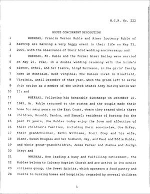 79th Texas Legislature, Regular Session, House Concurrent Resolution 222