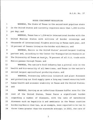79th Texas Legislature, Regular Session, House Concurrent Resolution 37
