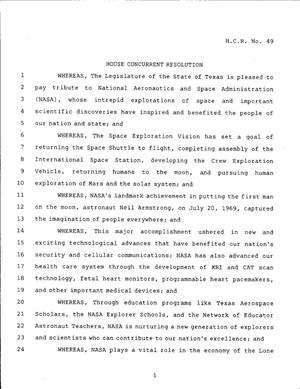 79th Texas Legislature, Regular Session, House Concurrent Resolution 49