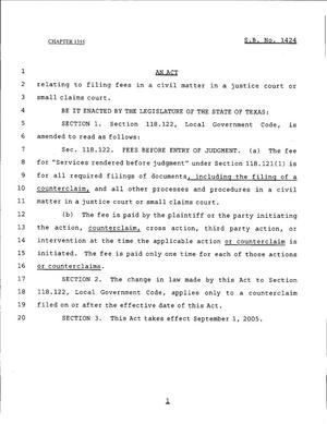79th Texas Legislature, Regular Session, Senate Bill 1424, Chapter 1355