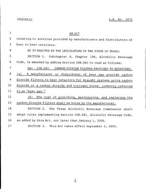 79th Texas Legislature, Regular Session, Senate Bill 1472, Chapter 237