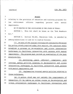79th Texas Legislature, Regular Session, Senate Bill 1473, Chapter 393
