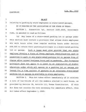 79th Texas Legislature, Regular Session, Senate Bill 1533, Chapter 1183