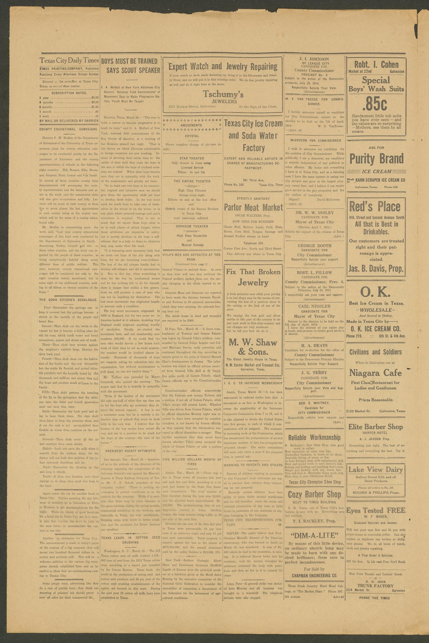 Texas City Daily Times (Texas City, Tex.), Vol. 2, No. 45, Ed. 1 Thursday, March 26, 1914
                                                
                                                    [Sequence #]: 2 of 4
                                                