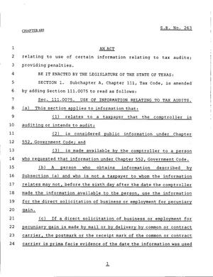 79th Texas Legislature, Regular Session, Senate Bill 263, Chapter 689