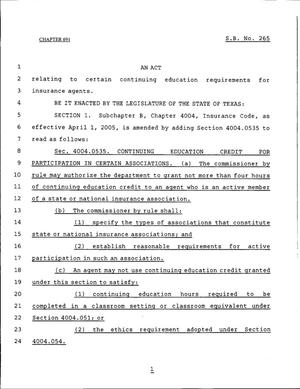 79th Texas Legislature, Regular Session, Senate Bill 265, Chapter 691