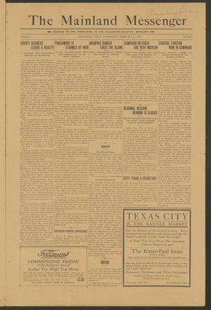 Primary view of object titled 'The Mainland Messenger (Dickinson, Tex.), Vol. 2, No. 6, Ed. 1 Wednesday, February 11, 1914'.