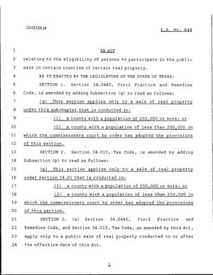 79th Texas Legislature, Regular Session, Senate Bill 644, Chapter 86