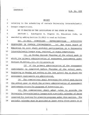 79th Texas Legislature, Regular Session, Senate Bill 658, Chapter 812