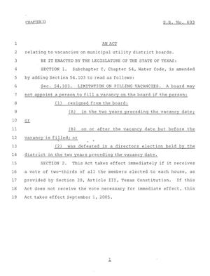 79th Texas Legislature, Regular Session, Senate Bill 693, Chapter 33