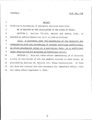 79th Texas Legislature, Regular Session, Senate Bill 718, Chapter 87