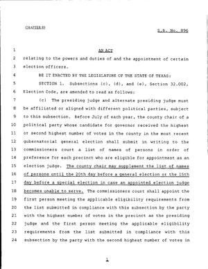 79th Texas Legislature, Regular Session, Senate Bill 896, Chapter 89