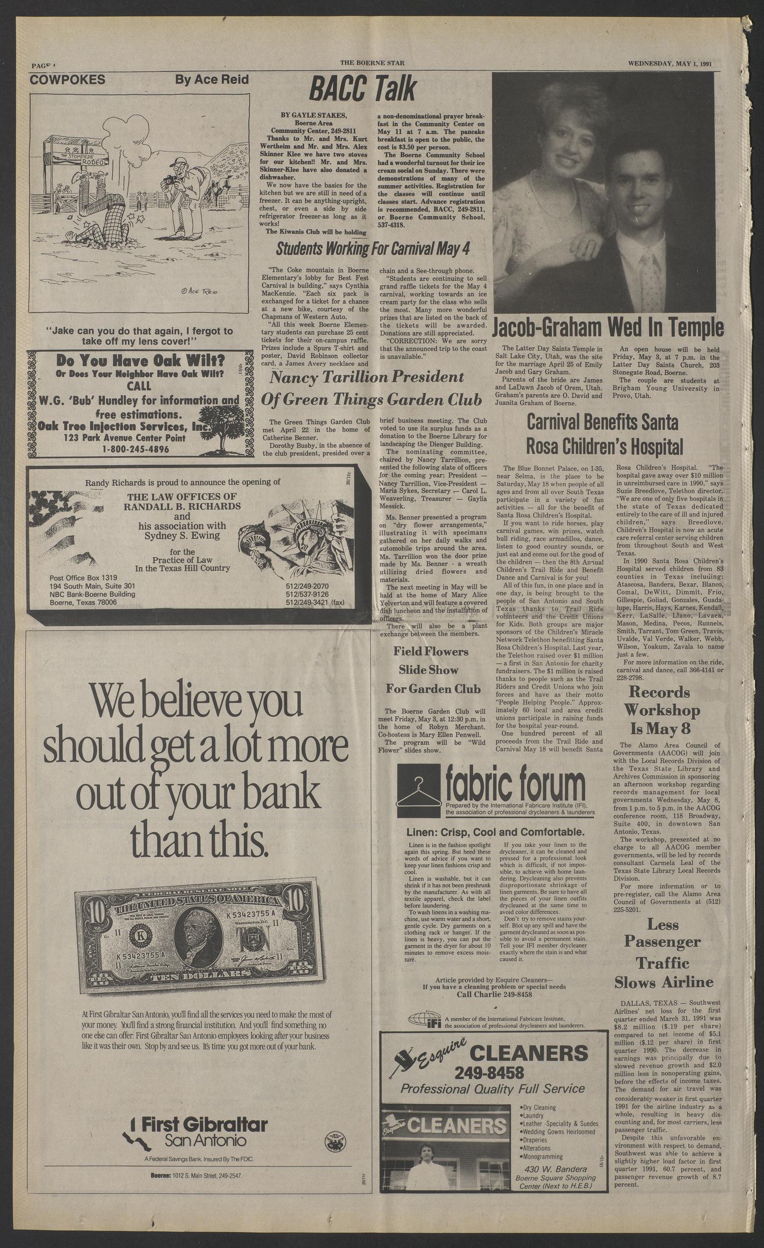 The Boerne Star (Boerne, Tex.), Vol. 87, No. 20, Ed. 1 Wednesday, May 1, 1991
                                                
                                                    [Sequence #]: 4 of 20
                                                