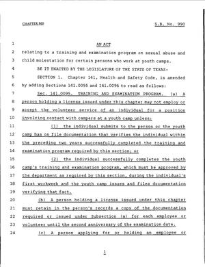 79th Texas Legislature, Regular Session, Senate Bill 990, Chapter 860