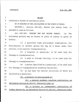 79th Texas Legislature, Regular Session, Senate Bill 995, Chapter 290