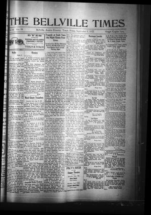 The Bellville Times (Bellville, Tex.), Vol. 44, No. 36, Ed. 1 Friday, September 8, 1922