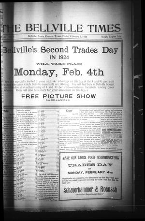 The Bellville Times (Bellville, Tex.), Vol. 46, No. 5, Ed. 1 Friday, February 1, 1924