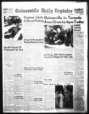 Primary view of object titled 'Gainesville Daily Register and Messenger (Gainesville, Tex.), Vol. 65, No. 187, Ed. 1 Monday, April 4, 1955'.