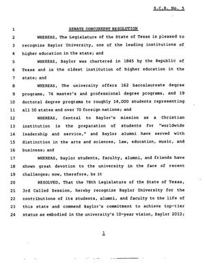 78th Texas Legislature, Third Called Session, Senate Concurrent Resolution 5