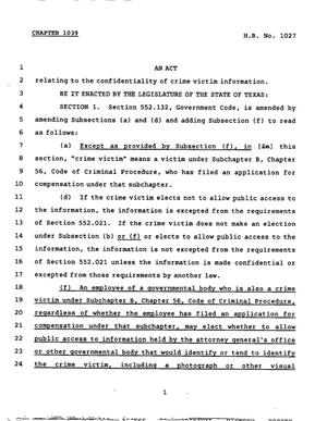 78th Texas Legislature, Regular Session, House Bill 1027, Chapter 1039
