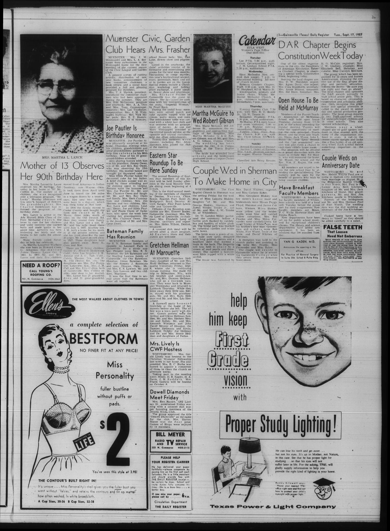 Gainesville Daily Register and Messenger (Gainesville, Tex.), Vol. 68, No. 16, Ed. 1 Tuesday, September 17, 1957
                                                
                                                    [Sequence #]: 3 of 8
                                                