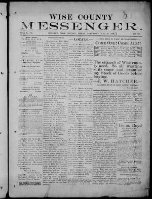 Wise County Messenger. (Decatur, Tex.), No. 109, Ed. 1 Saturday, February 19, 1887