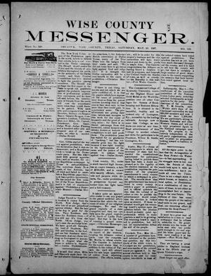 Primary view of Wise County Messenger. (Decatur, Tex.), No. 122, Ed. 1 Saturday, May 28, 1887