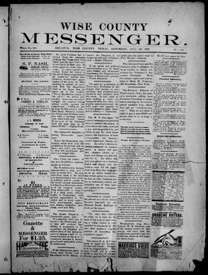 Wise County Messenger. (Decatur, Tex.), No. 134, Ed. 1 Saturday, August 20, 1887