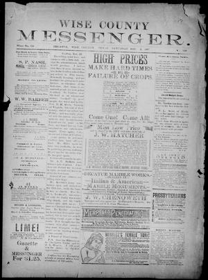 Wise County Messenger. (Decatur, Tex.), No. 149, Ed. 1 Saturday, December 3, 1887