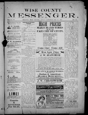 Wise County Messenger. (Decatur, Tex.), No. 150, Ed. 1 Saturday, December 10, 1887