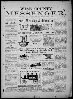 Primary view of Wise County Messenger. (Decatur, Tex.), No. 212, Ed. 1 Saturday, March 2, 1889