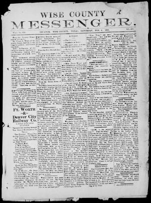 Wise County Messenger. (Decatur, Tex.), No. 408, Ed. 1 Saturday, February 4, 1893