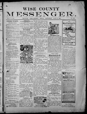 Primary view of object titled 'Wise County Messenger. (Decatur, Tex.), No. 431, Ed. 1 Saturday, July 15, 1893'.