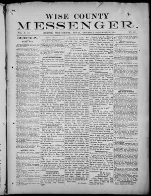Primary view of object titled 'Wise County Messenger. (Decatur, Tex.), No. 440, Ed. 1 Saturday, September 16, 1893'.