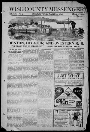 Wise County Messenger. (Decatur, Tex.), Vol. 19, No. 9, Ed. 1 Friday, March 4, 1898