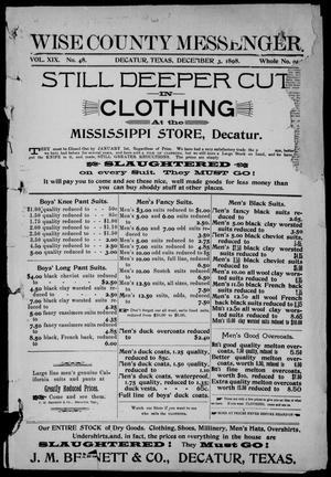 Wise County Messenger. (Decatur, Tex.), Vol. 19, No. 48, Ed. 1 Friday, December 2, 1898