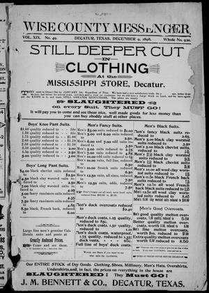 Wise County Messenger. (Decatur, Tex.), Vol. 19, No. 49, Ed. 1 Friday, December 9, 1898
