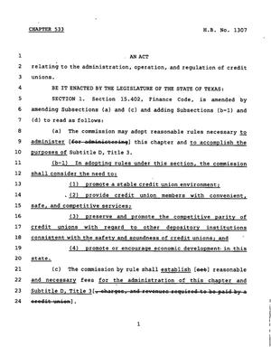 78th Texas Legislature, Regular Session, House Bill 1307, Chapter 533
