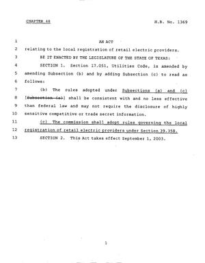 78th Texas Legislature, Regular Session, House Bill 1369, Chapter 48