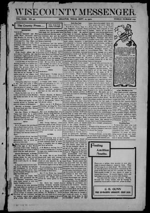 Wise County Messenger. (Decatur, Tex.), Vol. 23, No. 40, Ed. 1 Friday, September 12, 1902