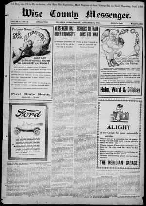 Wise County Messenger. (Decatur, Tex.), Vol. 39, No. 36, Ed. 1 Friday, September 6, 1918