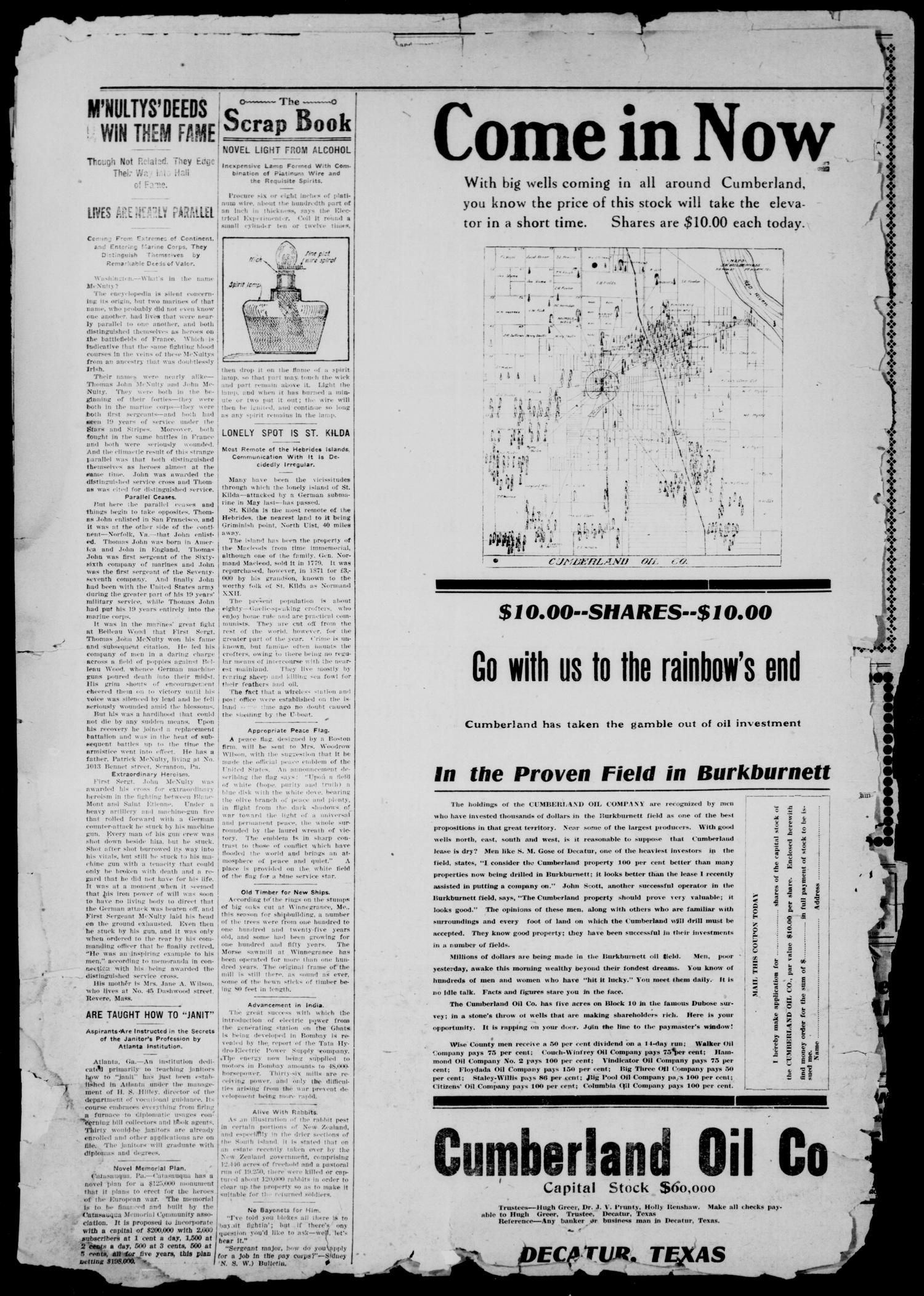 Wise County Messenger. (Decatur, Tex.), Vol. 40, No. 5, Ed. 1 Friday, January 31, 1919
                                                
                                                    [Sequence #]: 8 of 8
                                                