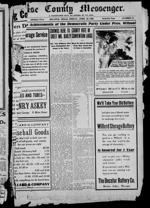 Wise County Messenger. (Decatur, Tex.), Vol. 43, No. 17, Ed. 1 Friday, April 23, 1920