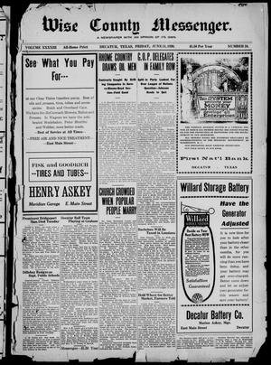 Wise County Messenger. (Decatur, Tex.), Vol. 43, No. 24, Ed. 1 Friday, June 11, 1920