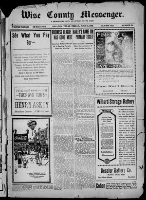 Wise County Messenger. (Decatur, Tex.), Vol. 43, No. 25, Ed. 1 Friday, June 18, 1920