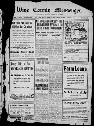Wise County Messenger. (Decatur, Tex.), Vol. 43, No. 51, Ed. 1 Friday, December 17, 1920
