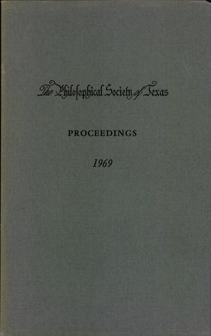 Primary view of object titled 'Philosophical Society of Texas, Proceedings of the Annual Meeting: 1969'.