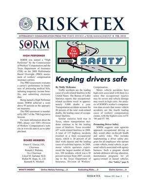 Primary view of object titled 'Risk-Tex, Volume 12, Issue 3, February 2010'.