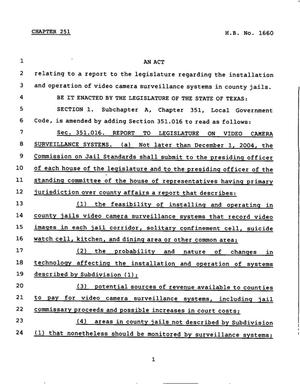 78th Texas Legislature, Regular Session, House Bill 1660, Chapter 251