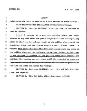 78th Texas Legislature, Regular Session, House Bill 1696, Chapter 254